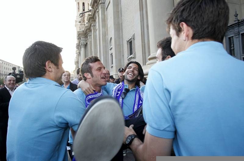 Imágenes de la celebración de la permanencia en el Pilar