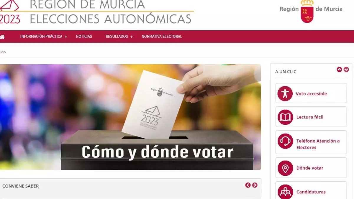 Una web recoge toda la información útil sobre las elecciones autonómicas en la Región
