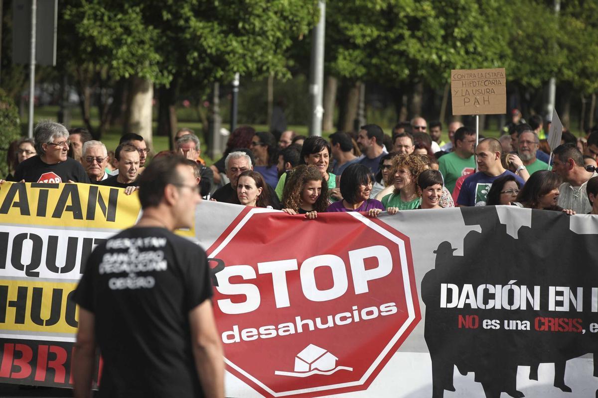 Una protesta de Stop Desahucios.
