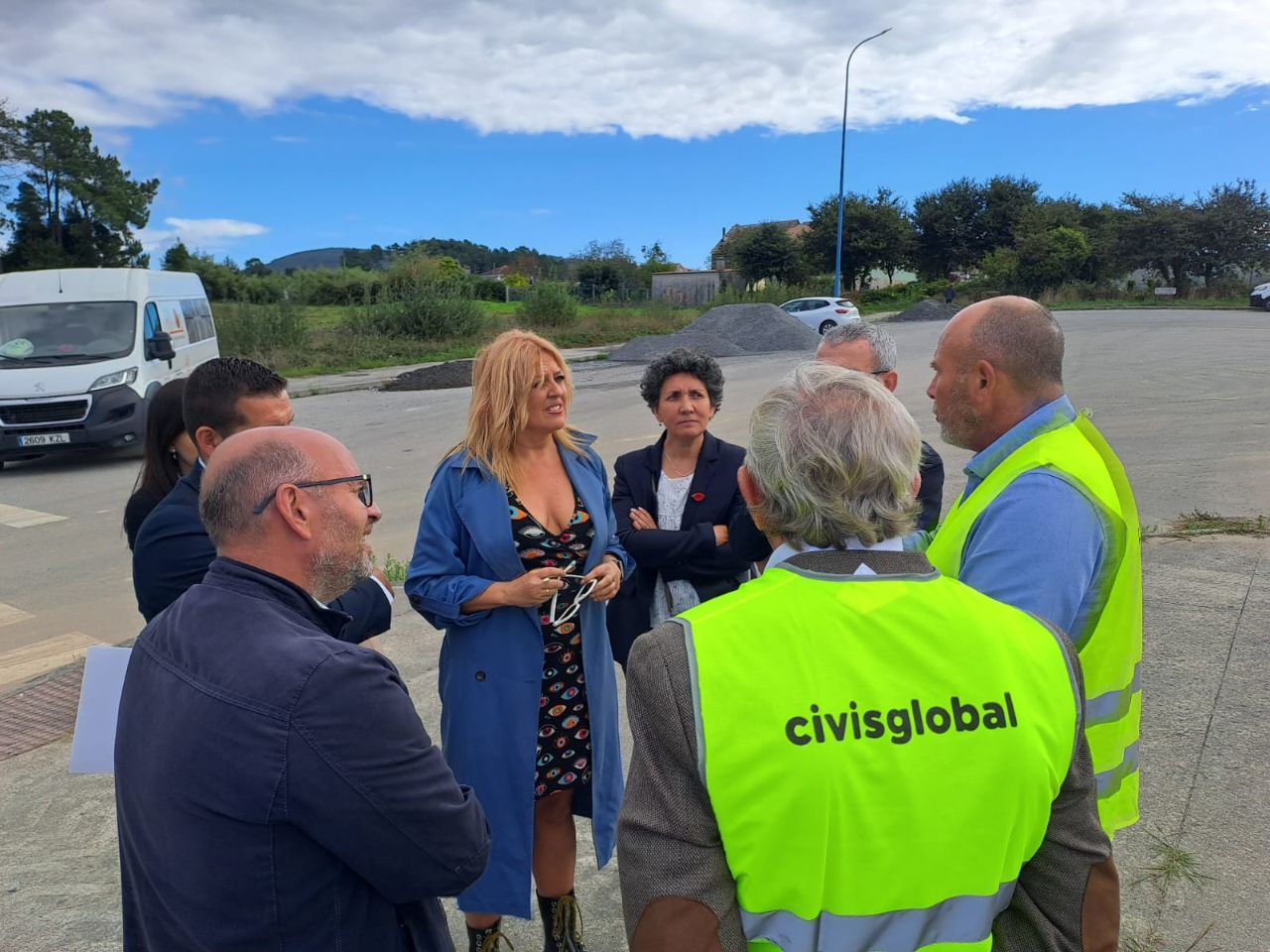 Obras de construcción de la megaplanta de Conservas Cerqueira, en el polígono industrial de Té (Rianxo).