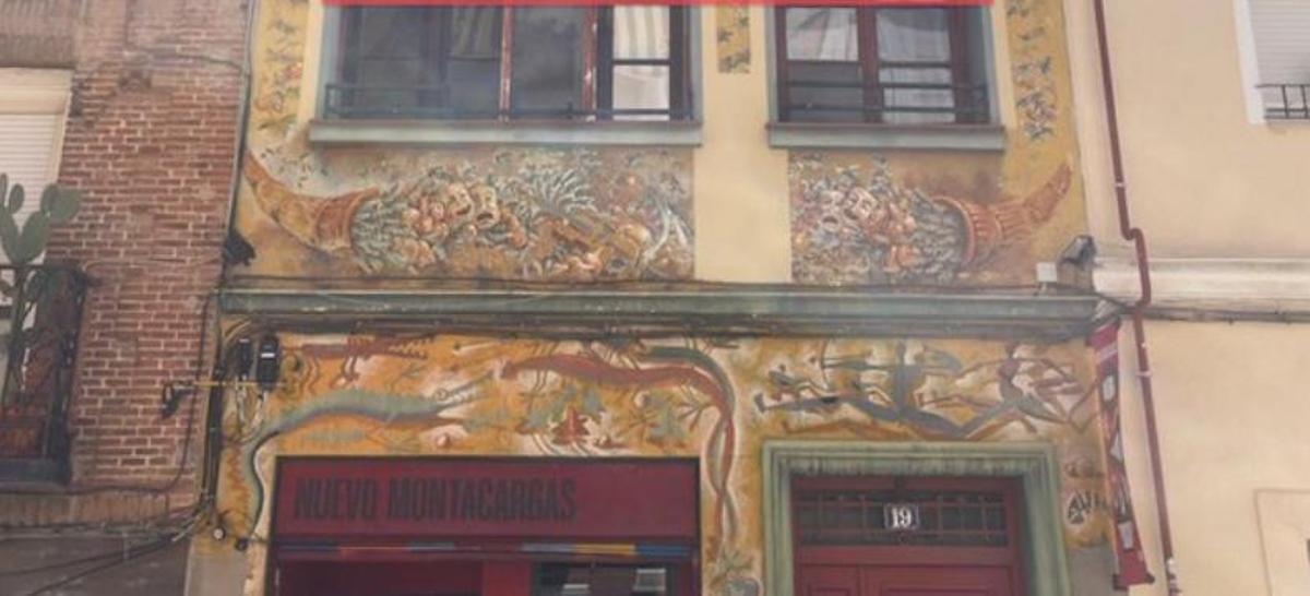 Mural de Miguel Brayda en El Montacargas de Madrid.