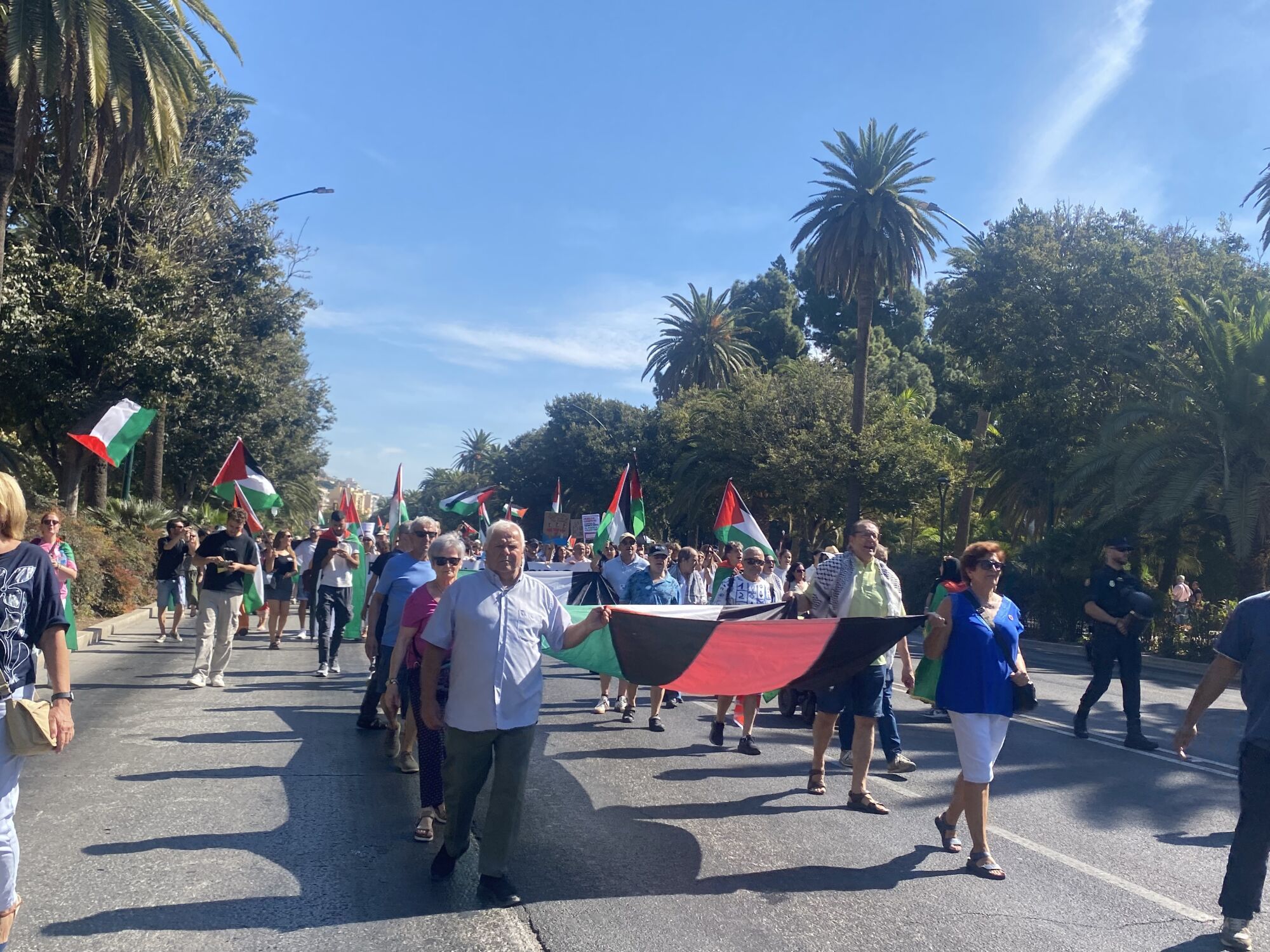 Manifestación en Málaga en favor del pueblo palestino