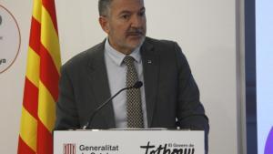 El conseller dEmpresa i Treball, Miquel Sàmper, presentando el estuido que radiografía el ecosistema de startups en Catalunya
