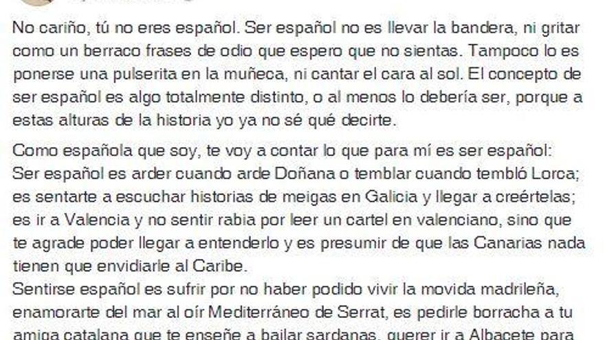 &quot;No cariño, tú no eres español&quot;, el mensaje que está triunfando en Internet