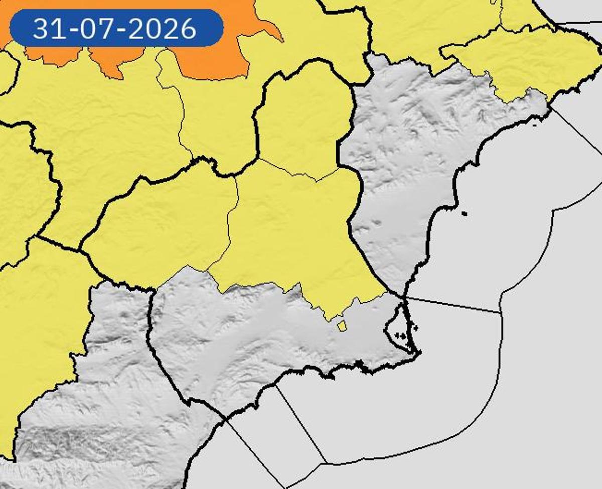 Mapa de avisos para este viernes.