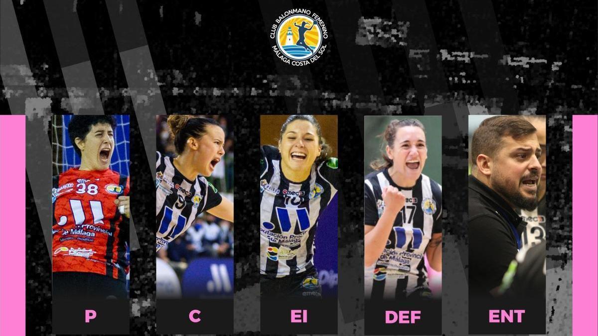 Las 4 jugadoras y el técnico premiados