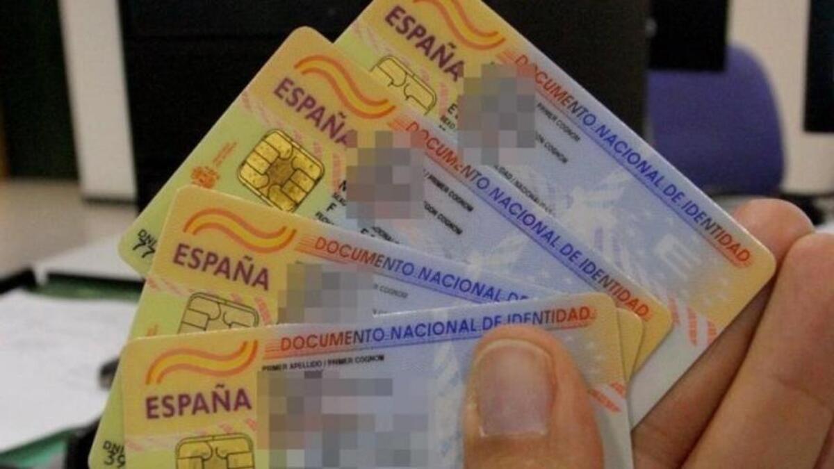 Una persona sostiene cuatro DNI.