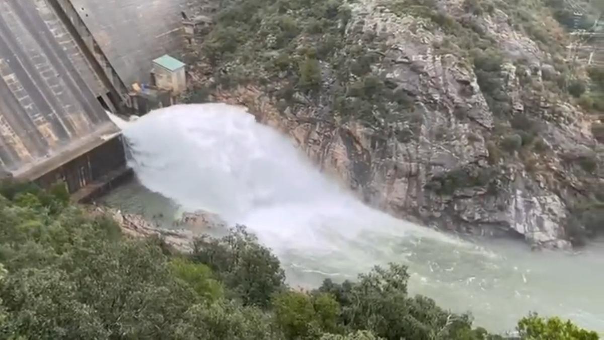 Estat del pantà de Darnius-Boadella del 20 de gener de 2026, el dia de la llevantada.