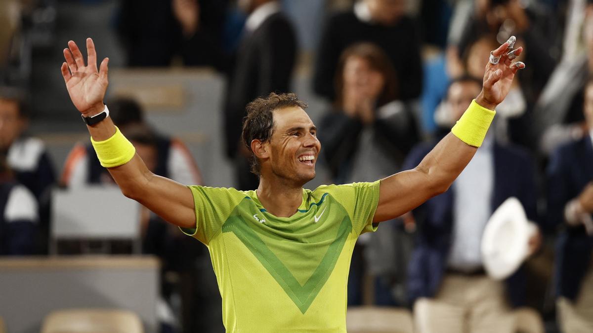 Rafa Nadal acabó el partido muy emocionado.