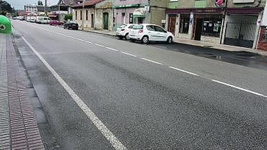 Zona de Cancienes en la que se produjo el accidente de los ciclistas.