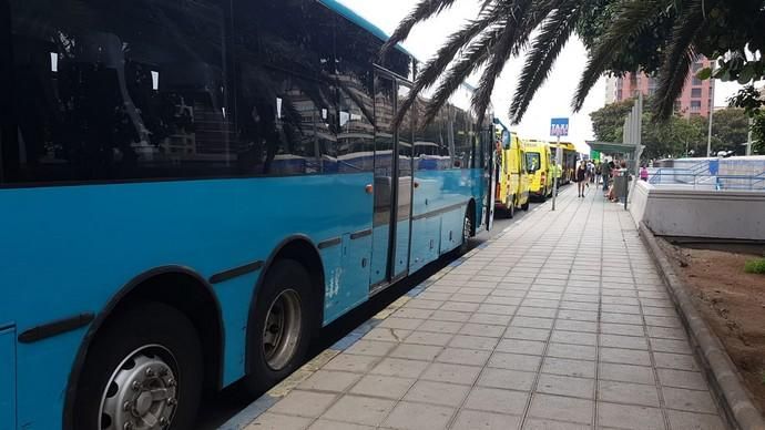 Retenciones por colisión múltiple en la GC- 1 a la altura del parque San Telmo