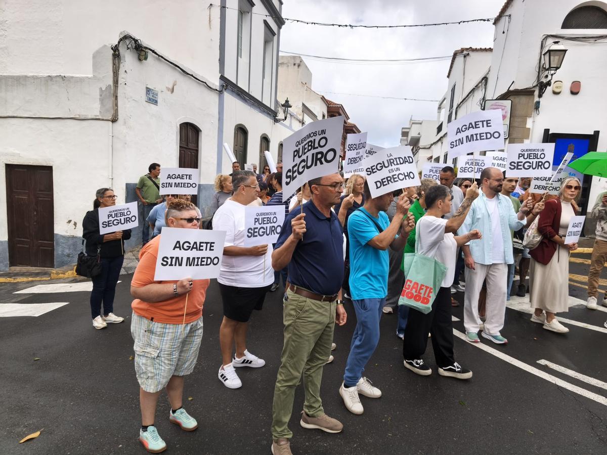 Un momento de la marcha, en Agaete.
