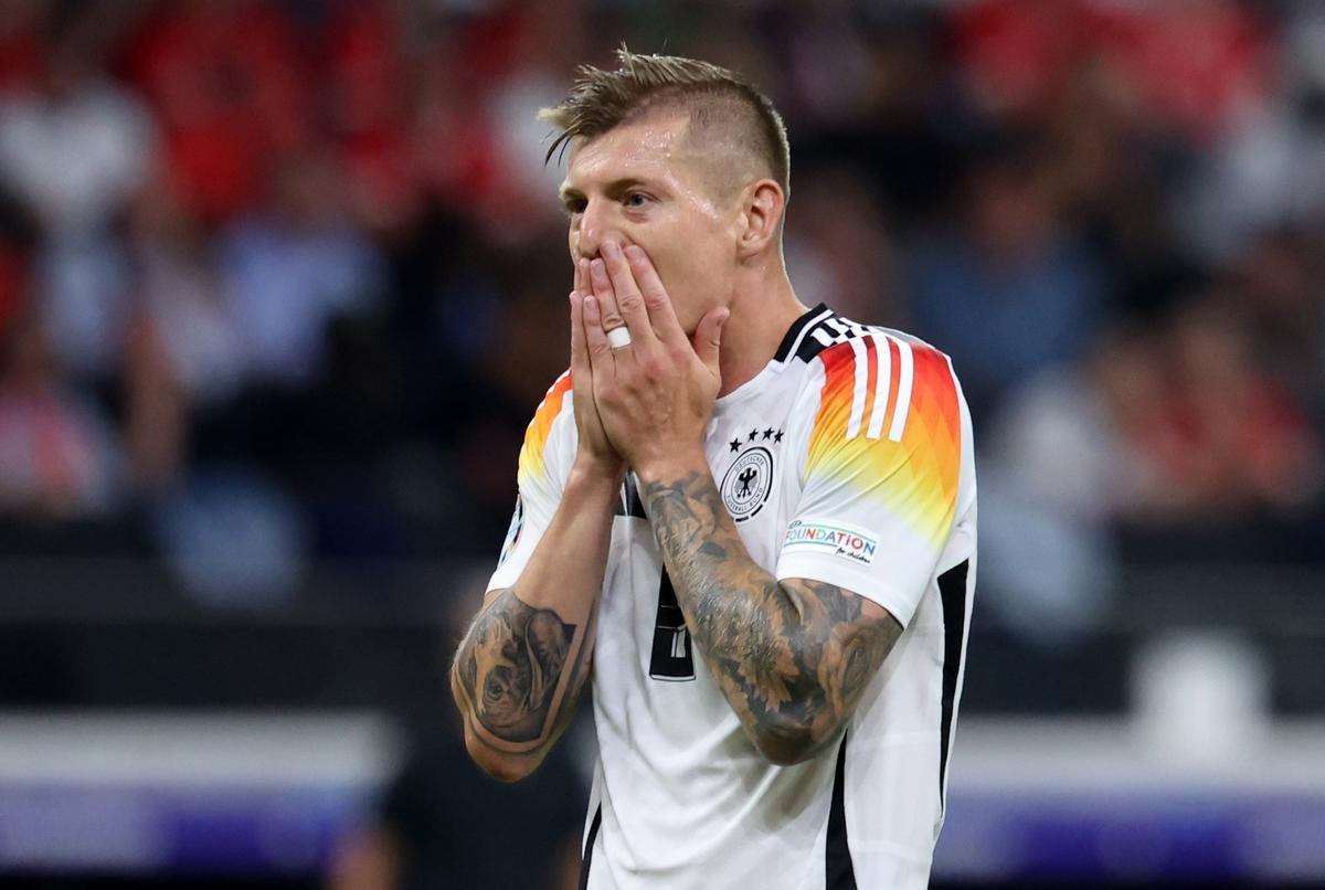 Toni Kroos, jugador de Alemania, se lamenta de una ocasión fallada ante Suiza en el partido de la Eurocopa 2024.