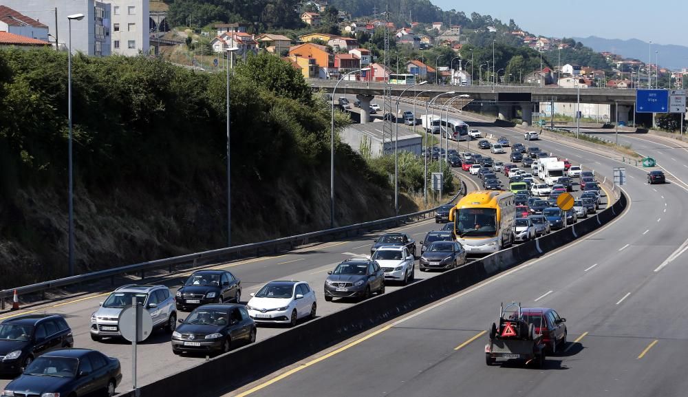 Colapso en las salidas de Vigo