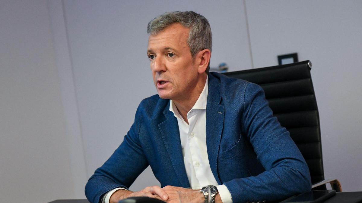El presidente de la Xunta, Alfonso Rueda, durante la reunión