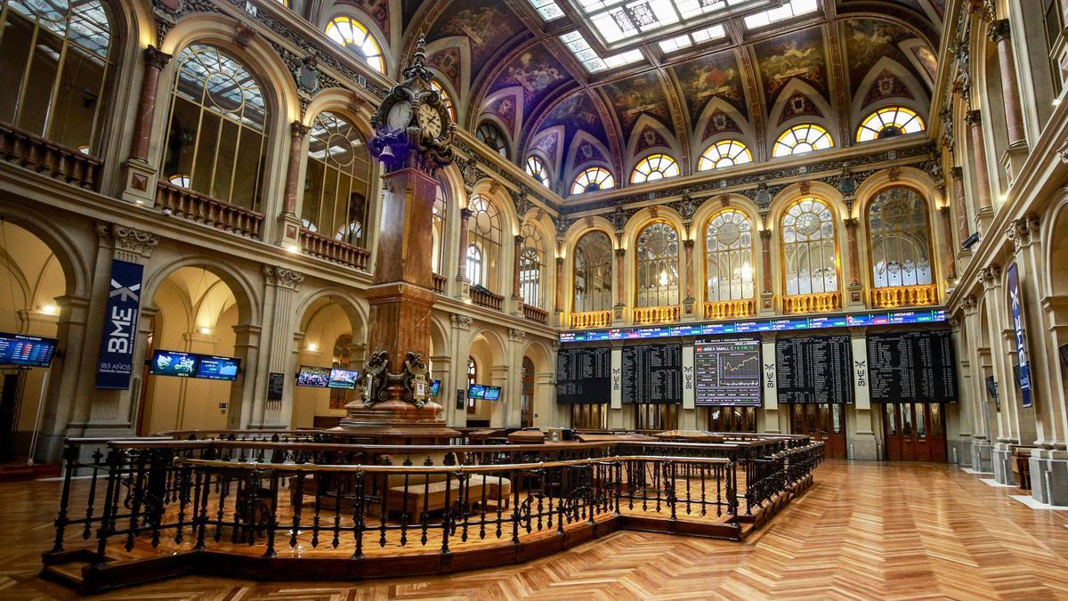 Imagen del interior del Palacio de la Bolsa de Madrid,.