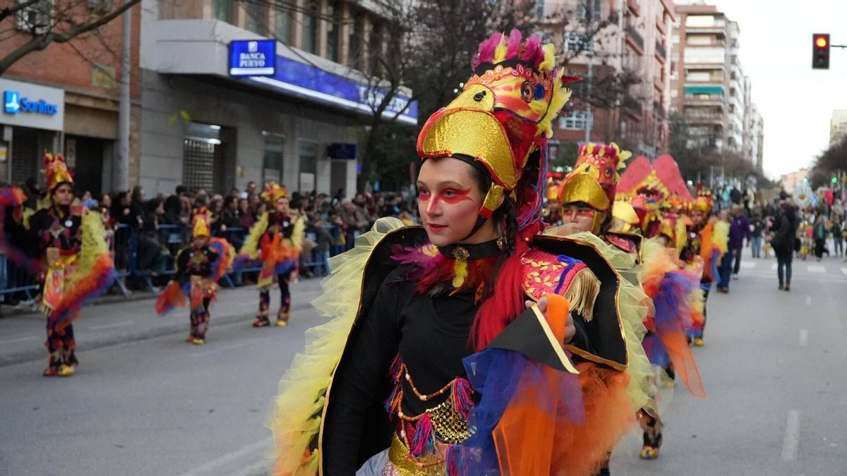 La comparsa infantil Sanyati el pasado sábado en el desfile.