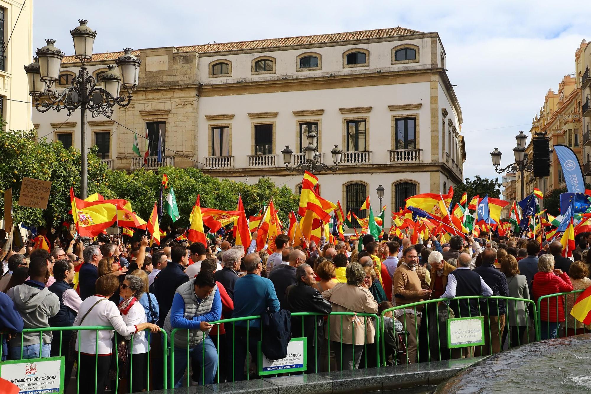 El PP de Córdoba congrega en Las Tendillas a miles de personas contra la amnistía