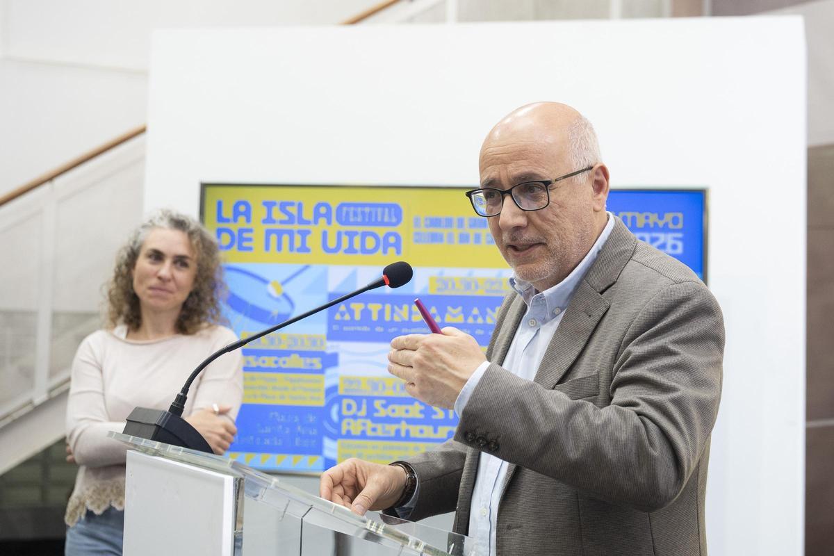 El presidente del Cabildo de Gran Canaria, Antonio Morales, durante la presentación del festival 'Isla de mi vida'.