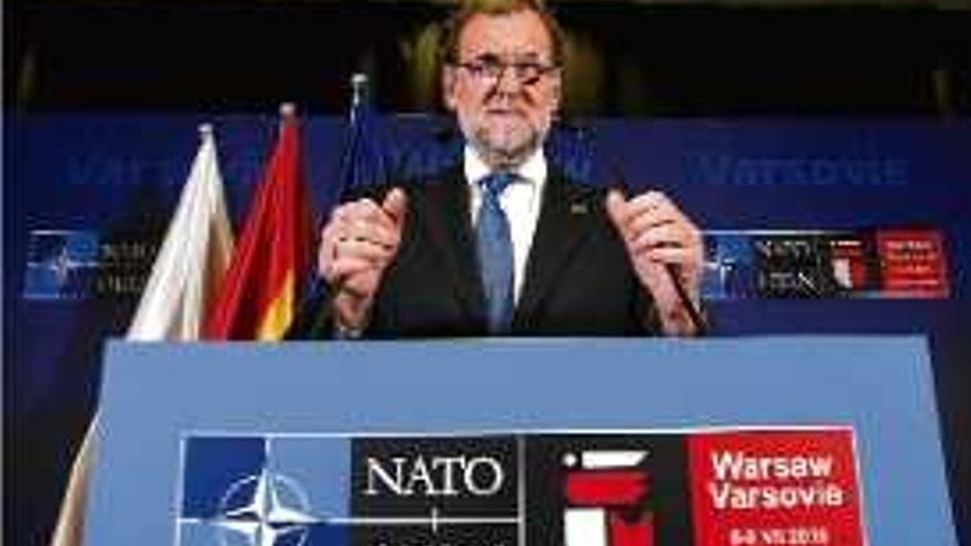 Rajoy, durant la seva intervenció, a la cimera de l&#039;OTAN.