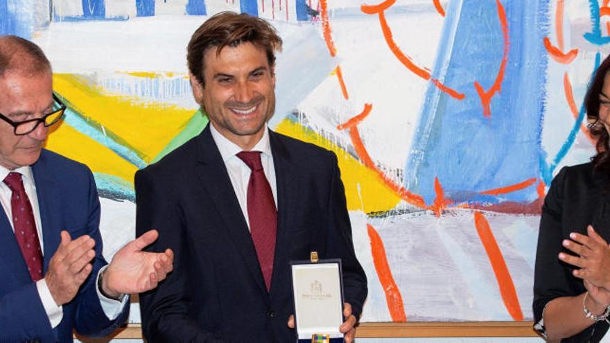 David Ferrer recibe la Medalla de Oro al Mérito Deportivo en Madrid.