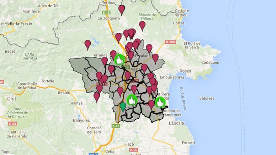 Imatge del mapa elaborat per la Plataforma.