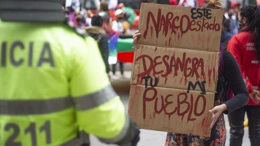 Protestas en Colombia contra el reciente repunte de las masacres en el país.
