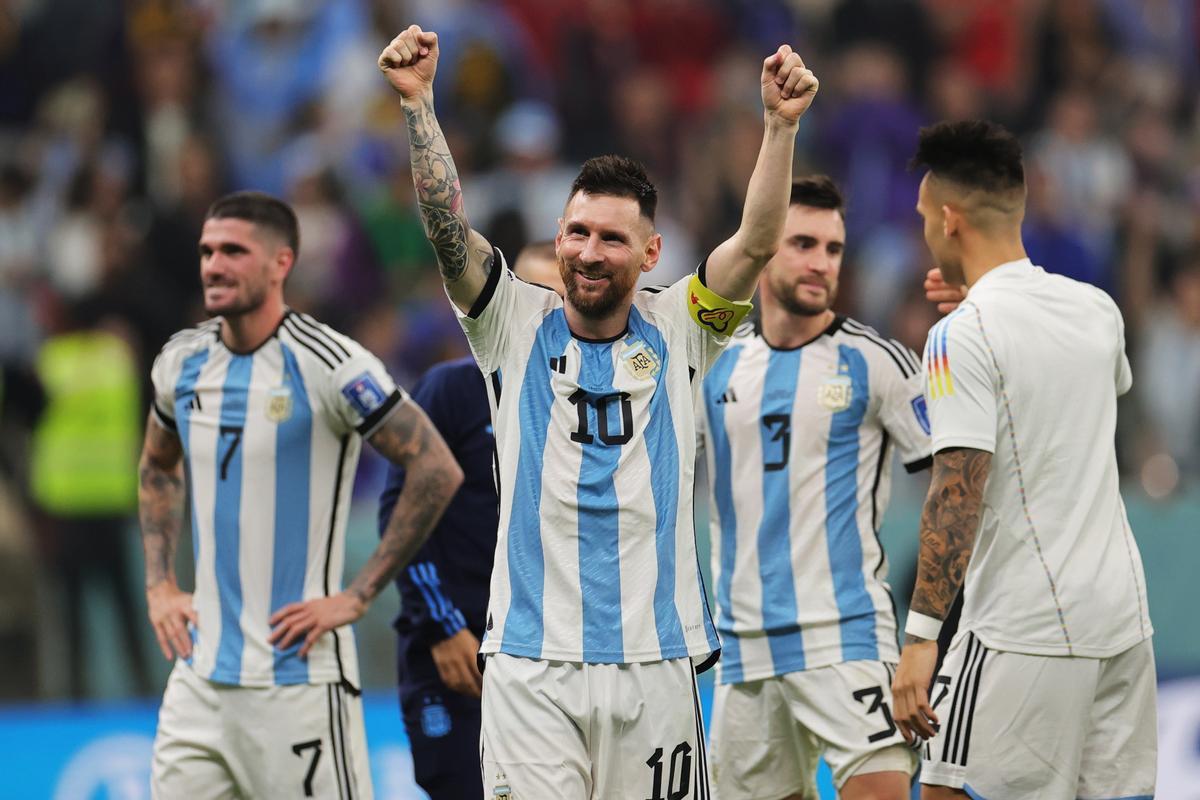 Así celebraron Messi y Argentina el pase a la final Así celebraron Messi y Argentina el pase a la final