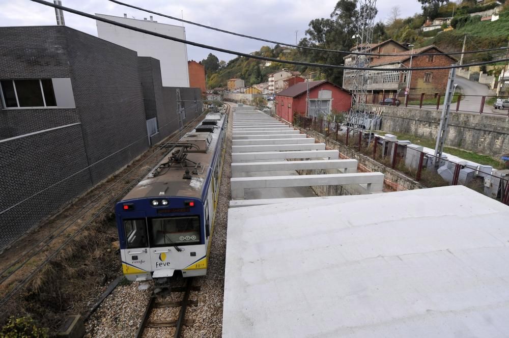 Las obras del soterramiento de Langreo.