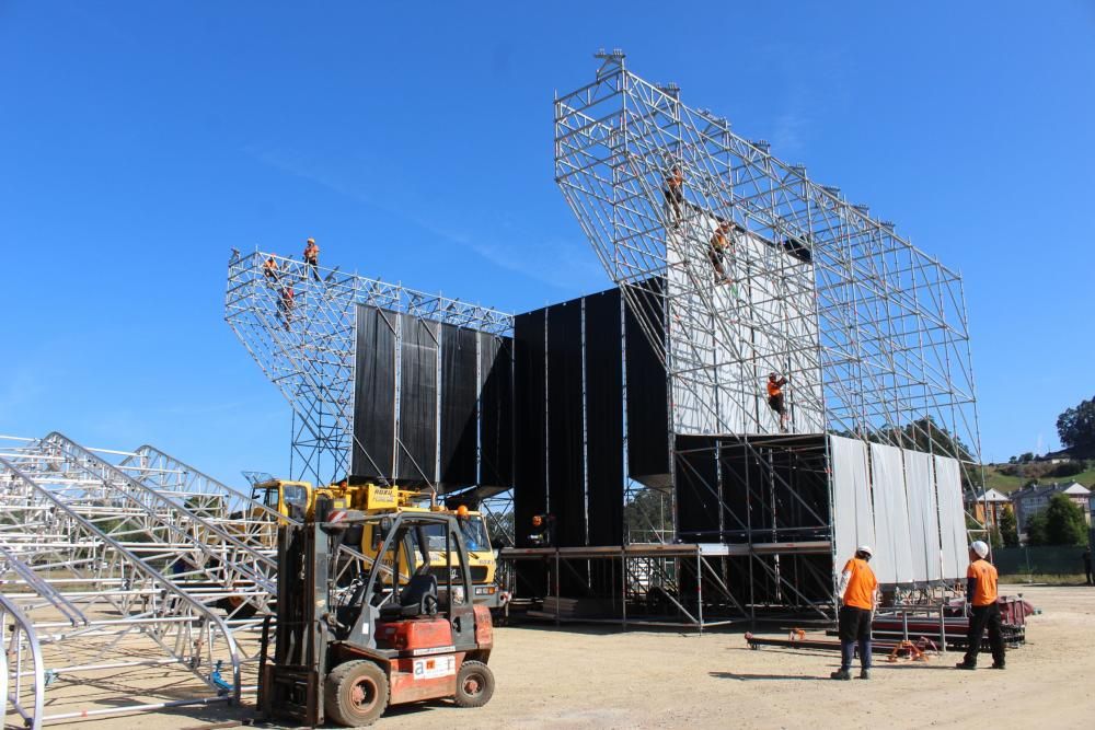 Preparativos para el concierto de Melendi en Vegadeo