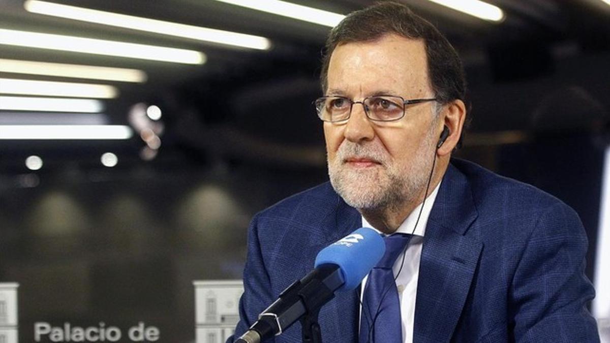El presidente del Gobierno en funciones, Mariano Rajoy, este martes en una entrevista radiofónica.
