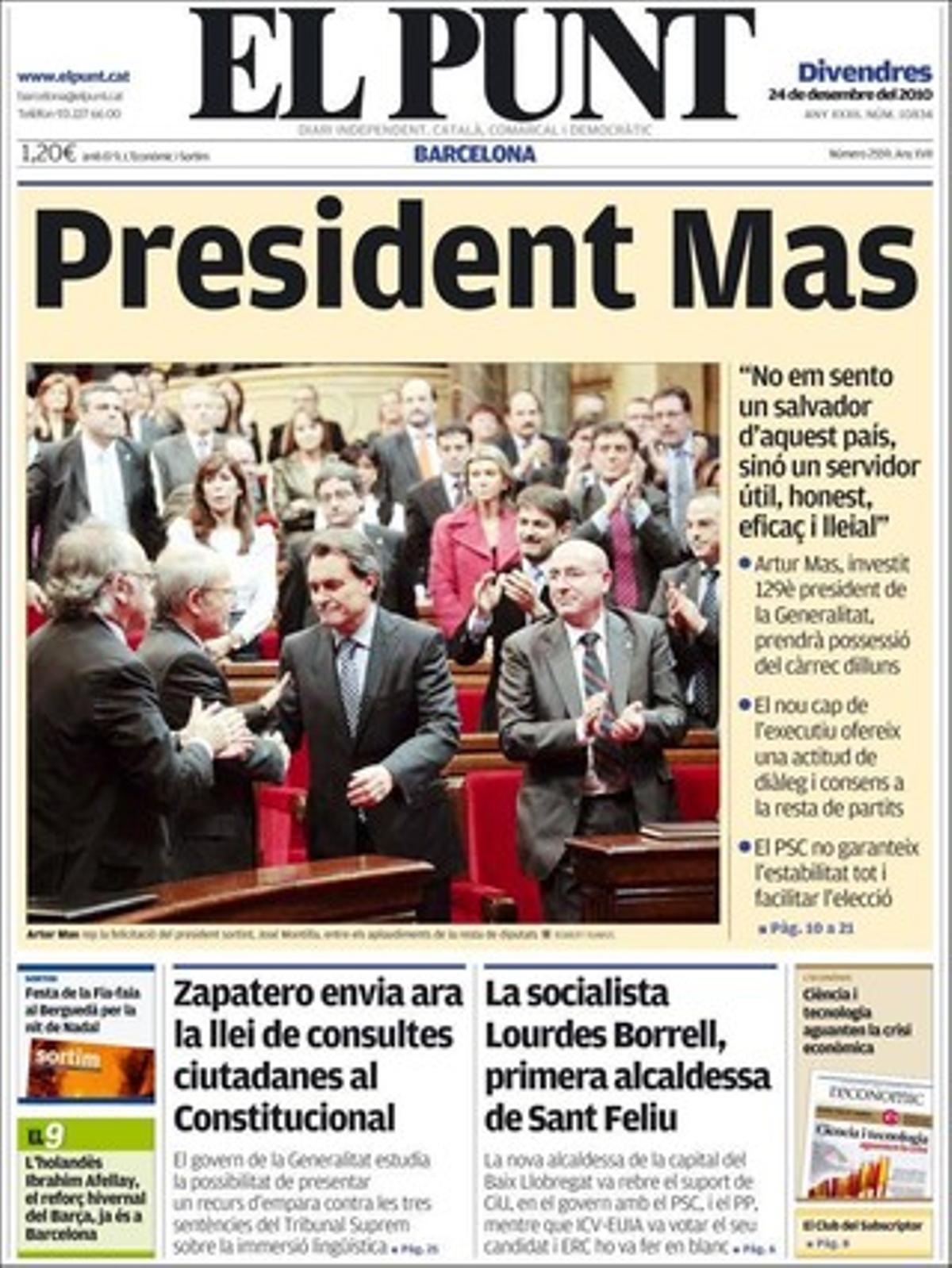 ’El Punt’ també destaca en pàgines interiors que les institucions del Camp de Tarragona i de Girona rubriquen el conveni amb Ryanair.