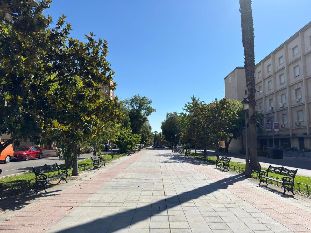 El paseo central de la avenida de Colón.