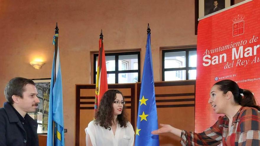 Alfonso Zapico, Ángela Antuña y María Alonso.