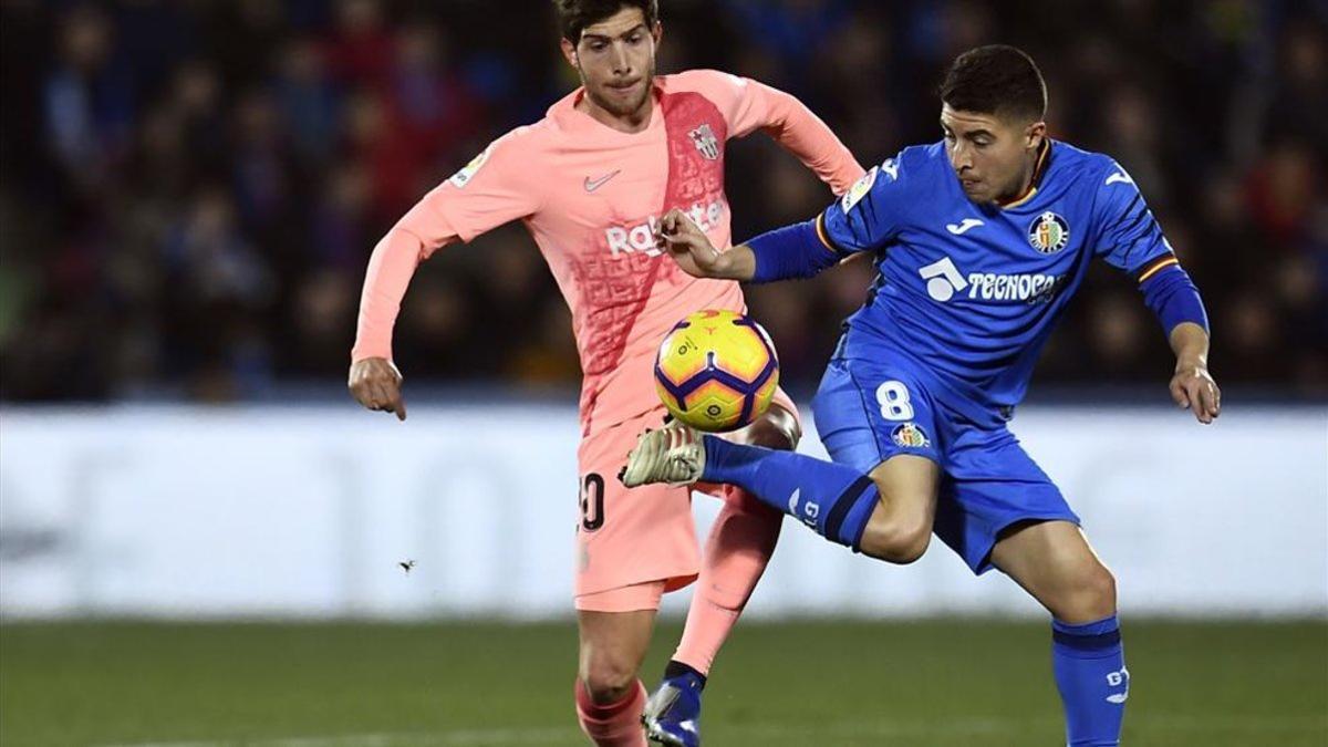 Portillo durante el encuentro de primera vuelta ante el Barça