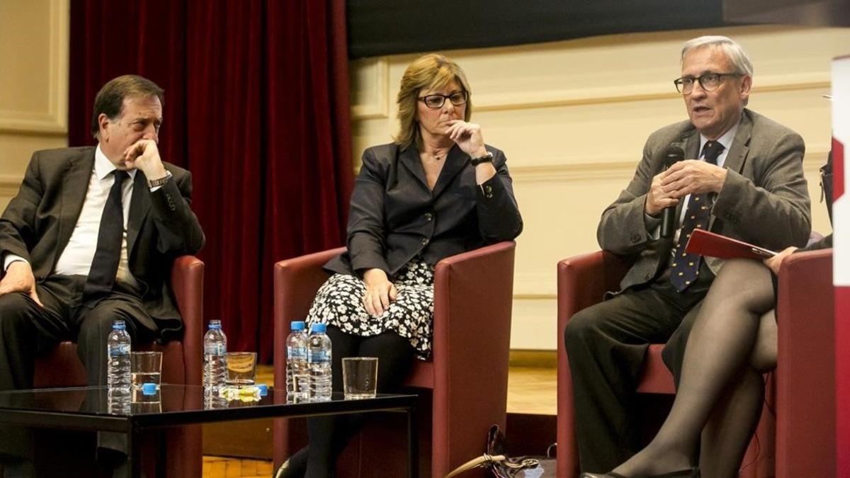 Eugeni Gay, Pilar Fernández Bozal y Xavier Arbós