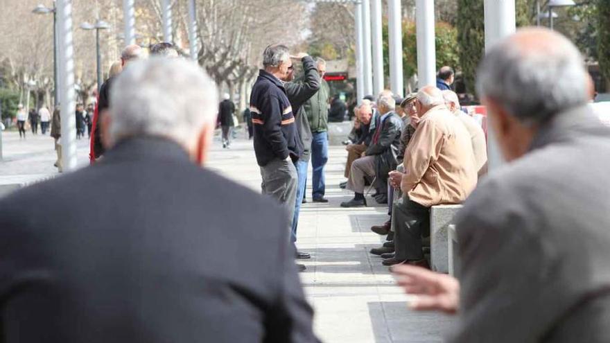 Un grupo de personas mayores, en La Marina de Zamora.