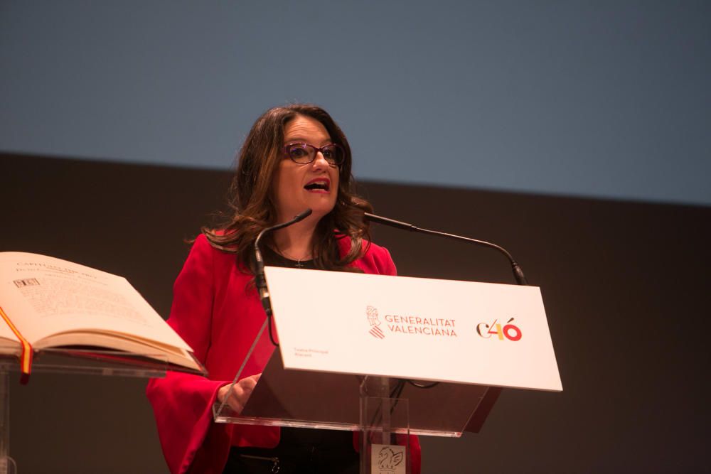 La Generalitat en pleno celebra en Alicante las cuatro décadas de la Carta Magna con un acto institucional en el Teatro Principal que llega en medio de los ataques al modelo territorial y de la alerta ultra.