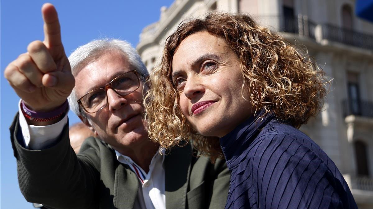 Josep Fèlix Ballesteros y Meritxell Batet, el pasado 13 de abril en Tarragona.