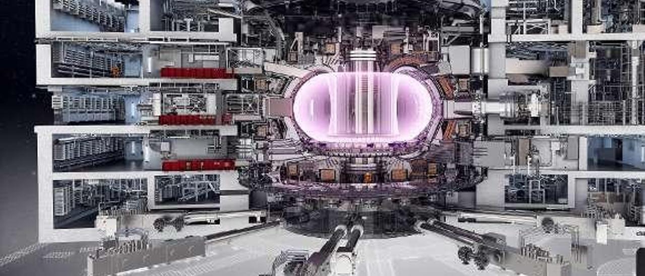 Recreación del interior del reactor.