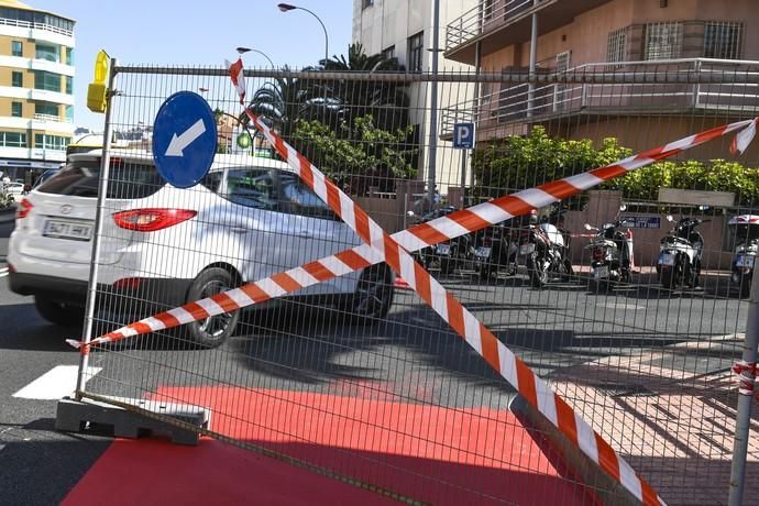 06-04-19 LAS PALAMS DE GRAN CANARAIA. LEON Y CASTILLO. LAS PALMAS DE GRAN CANARIA. Carril bici en en fase de implantación en Leon y Castillo. Fotos: Juan Castro.  | 06/05/2019 | Fotógrafo: Juan Carlos Castro