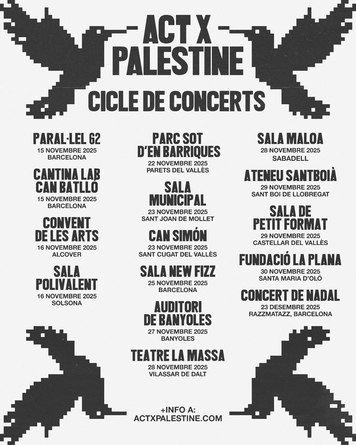 El ciclo de conciertos de ACT X PALESTINE