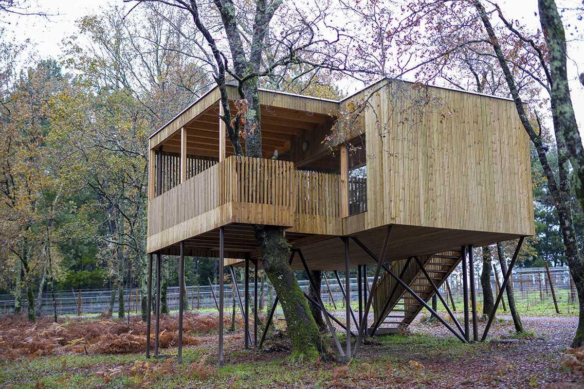 Una de las cabañas de María Manuela Enoturismo, en Boqueixón