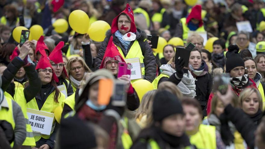 Protesta de los chalecos amarillos en París.