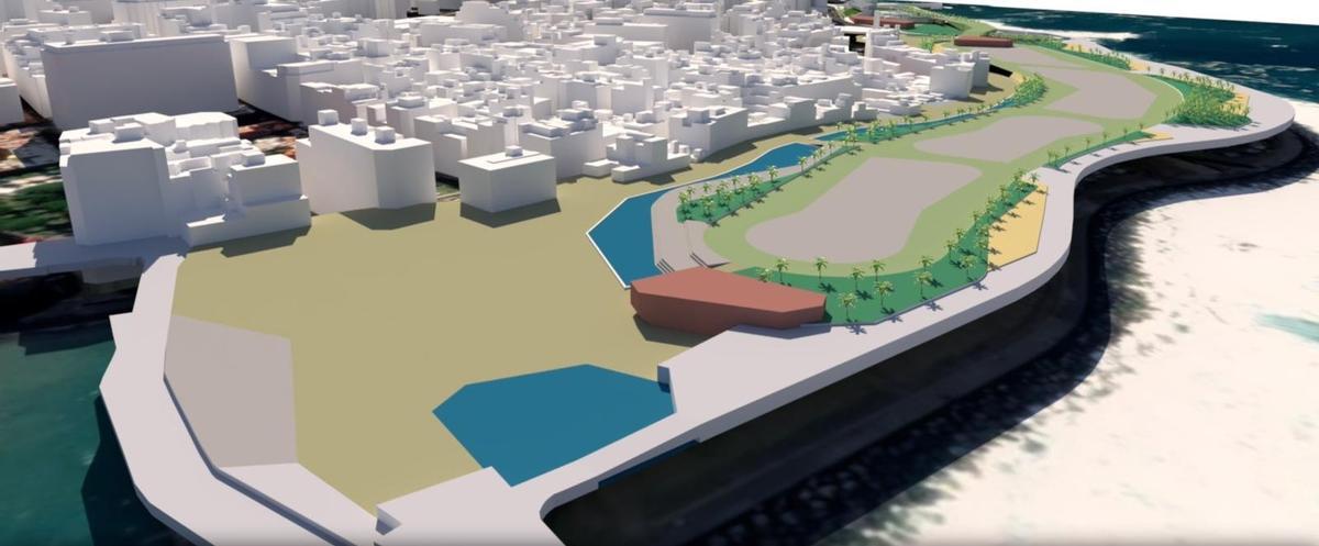 Infografía de la actuación prevista en la explanada del muelle del Puerto de la Cruz.