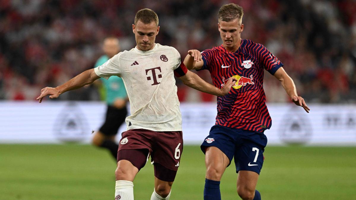 Joshua Kimmich, en una disputa con Dani Olmo