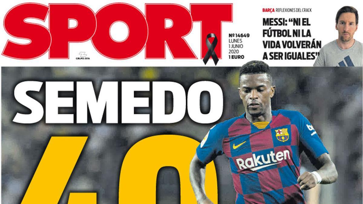 La portada de SPORT del 1 de junio