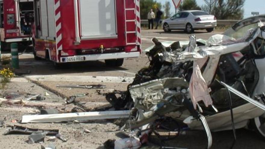 Imagen de un accidente mortal en una carretera valenciana.