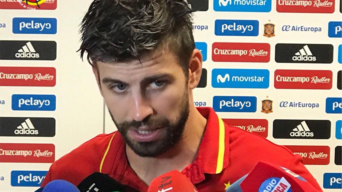 Piqué, en la zona mixta