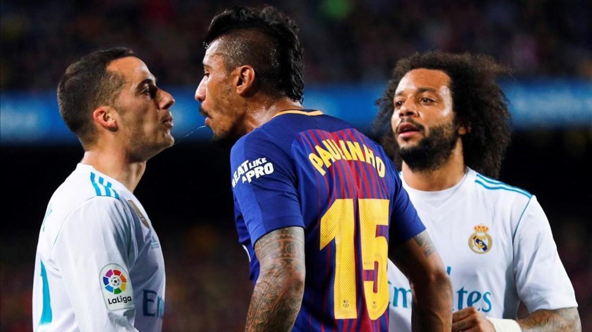 Paulinho, en el último clásico ante el Madrid